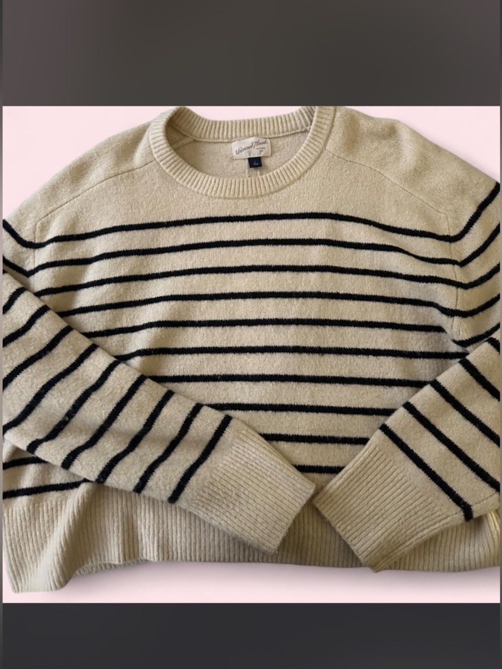 Striped Black and Cream Women's Sweater